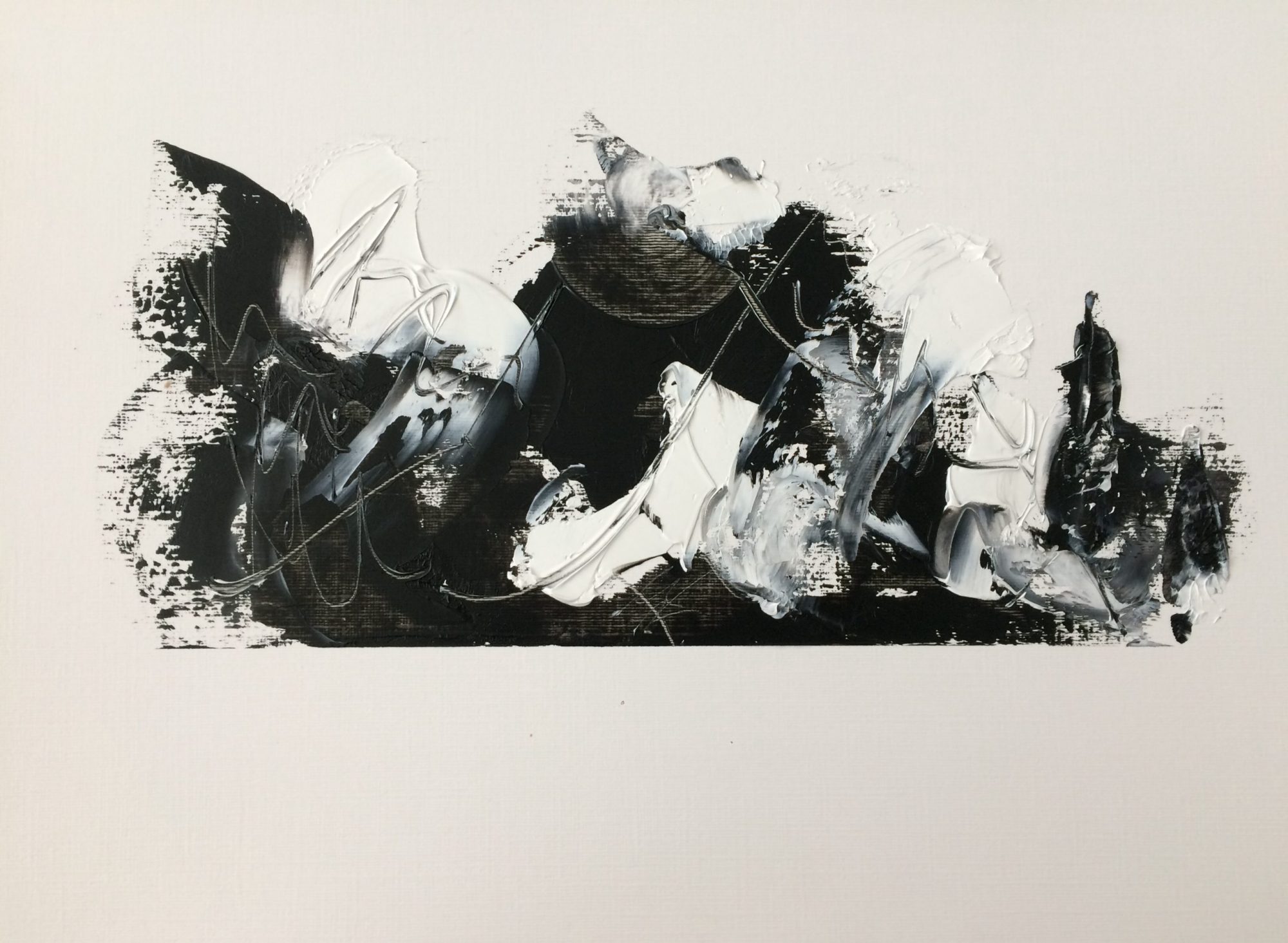 Hannah-Staniforth-abstract-art-monochrome-black-and -white-texture-ceramicist-Sheffield-Hope Gallery-Yorkshire-oil-painting
