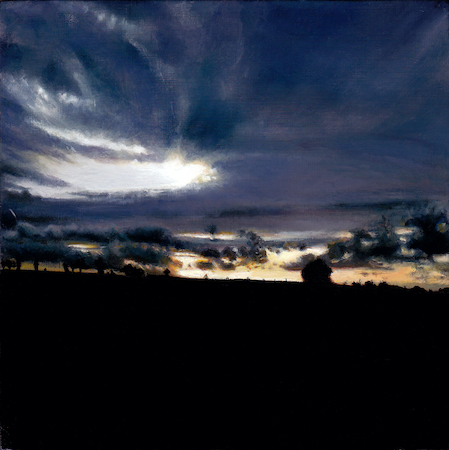 orange-yellow-View-from-A1-Northern-art-original-oil-painting-blue-sunset-contemporary-art-Allison-Conlon-warm-tones-atmospheric-landscapes-blue-dusk-oil-painting-original-art-contemporary-art-Allison-Conlon
