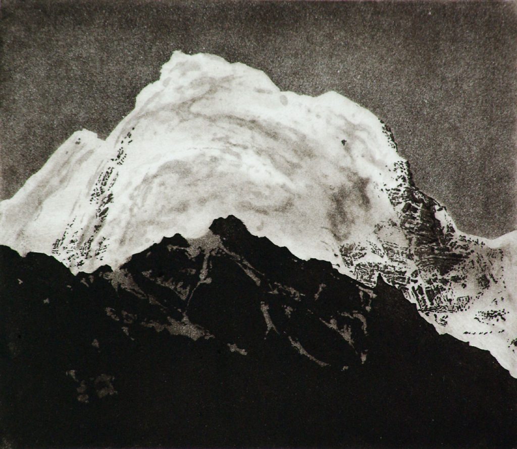 etching – 044 – Snow Cap Mount Paterson – 1200pix
