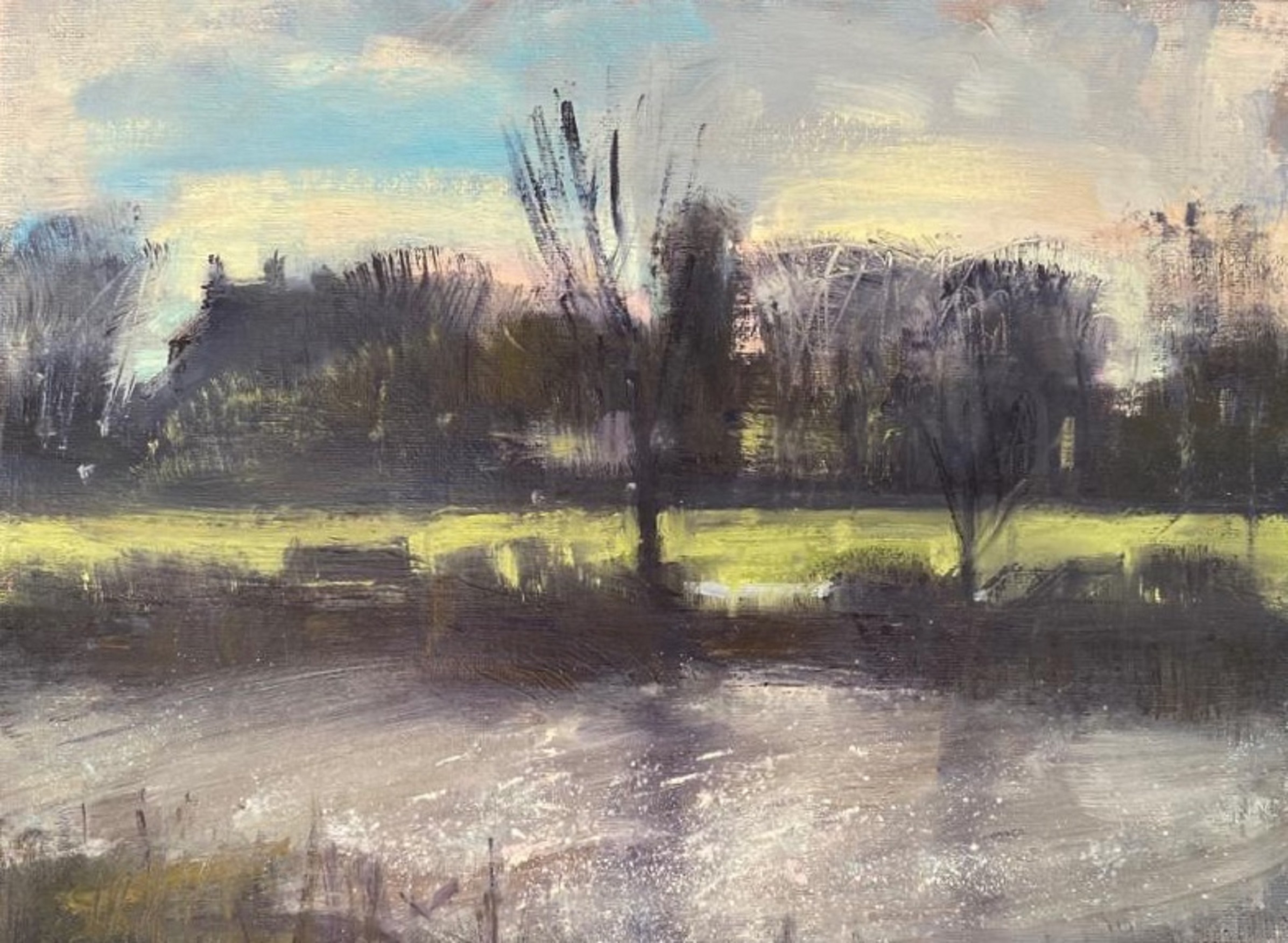 HR resized Early Spring Leamington oil on board 23 x 30cms