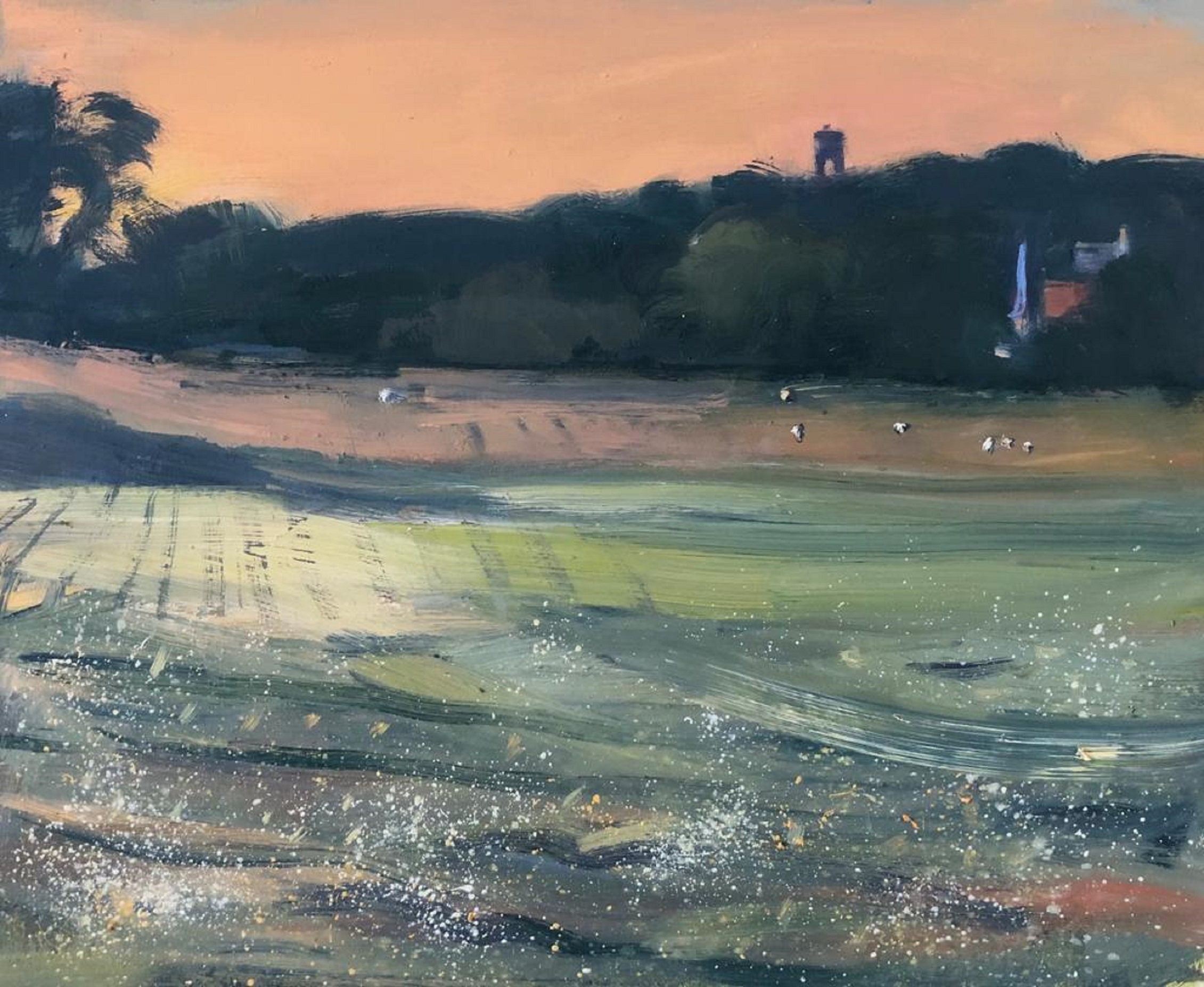 HR resized Summer Evening Chesterton oil on board 29 x 24cms