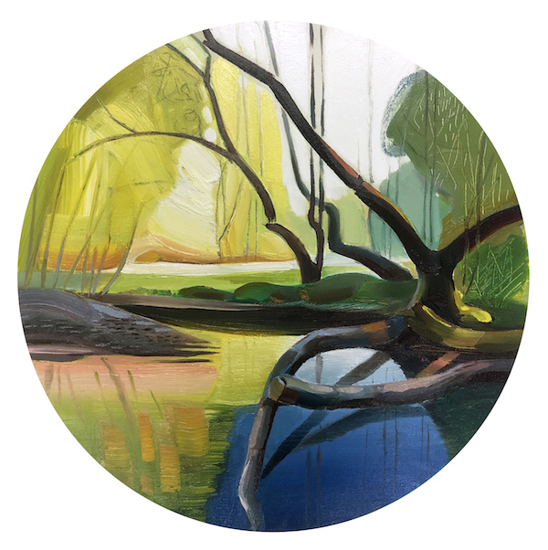 Woodland Pool Oil on Wood panel 43×43 £750