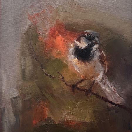 Oil Painting of a Sparrow by Christine Code